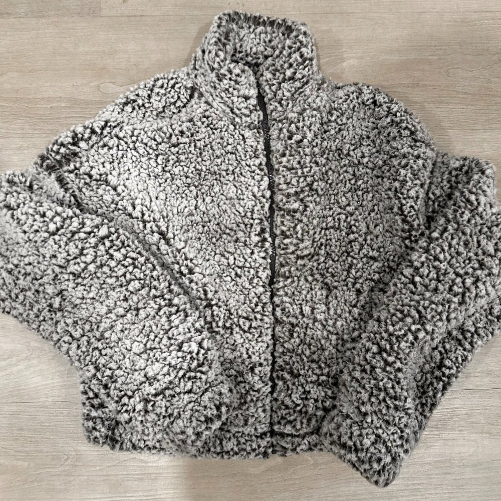 Garage Sherpa Jacket- Extra Small, Gray and Black